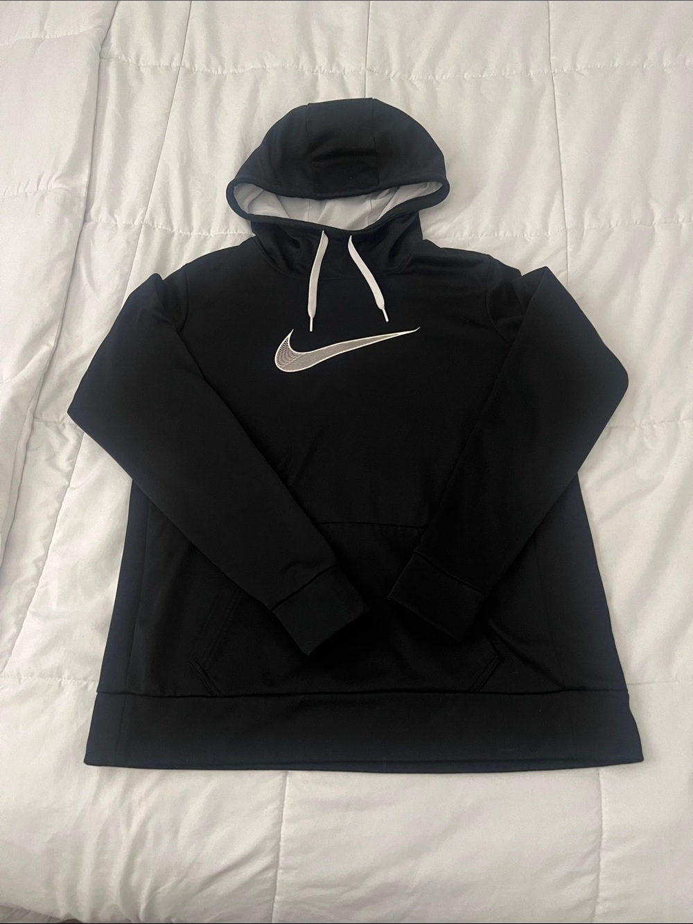 Nike Black Men’s Pullover Hoodie with White Swoosh